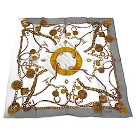 Vintage Celine Schal Grau Gold Weiß - Céline