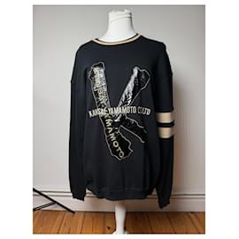Vintage Kansai Yamamoto Crewneck Men’s Sweater Black Golden M/L - Autre Marque