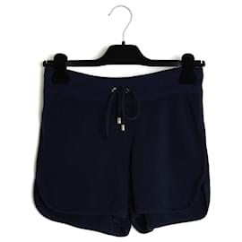Chanel 2012 Short Marine FR38 Pantaloni Corti in Cashmere Blu Navy Hot Pants UK10 US8
