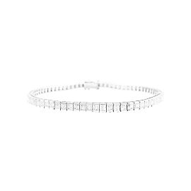 Autre Marque Bracciale linea, oro bianco e diamanti taglio baguette.