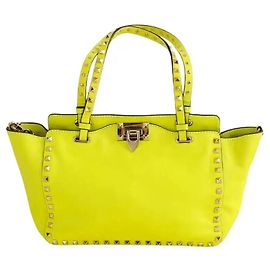 Valentino Borsa a Spalla Rockstud in Pelle Gialla