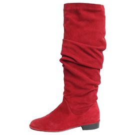 Stuart Weitzman Red suede ruched knee-high boots - size EU 37.5