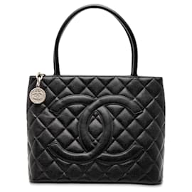 Chanel Medallion Tote aus schwarzem Kaviar