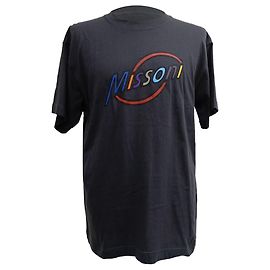 T-shirt a manica corta in cotone nero con stampa logo Missoni