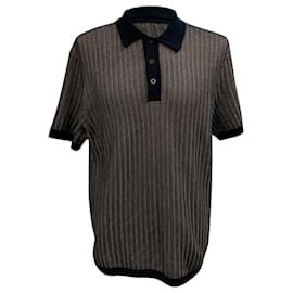 Polo in cotone beige e blu navy a maniche corte Mr. P. - Autre Marque