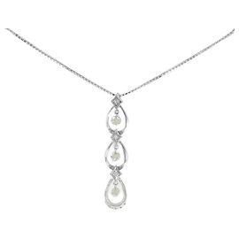 Autre Marque Au750 White Gold Diamond Necklace