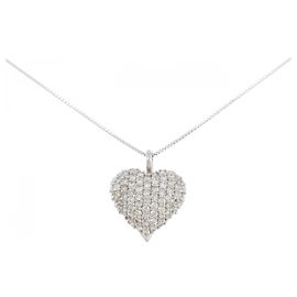 Autre Marque Collana in diamante in oro bianco Au750 a forma di cuore
