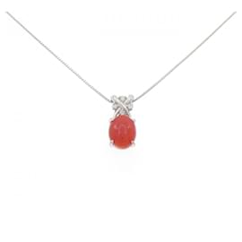 Autre Marque Collana in diamante corallo Pt900/Pt850