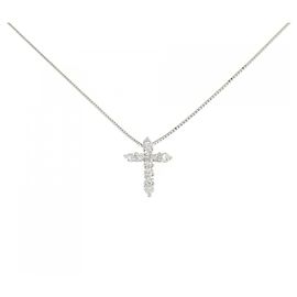 Autre Marque Collana a Croce in Platino e Diamante