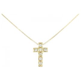 Autre Marque Collana a Croce con Diamanti Au750