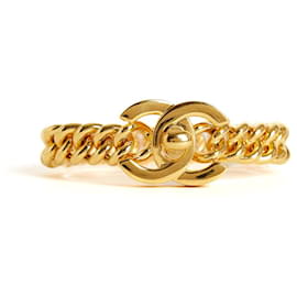 Chanel 1995 Armband Größe M L Maxi CC Turnlock Goldene Kettenarmband Größe M L