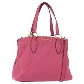 Miu Miu Phenix Sac Cabas Convertible en Cuir Moyen