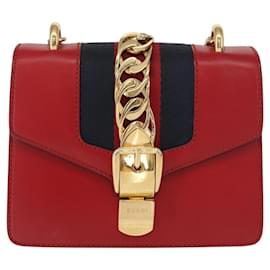 Borsa a spalla mini Gucci Sylvie Chain in pelle