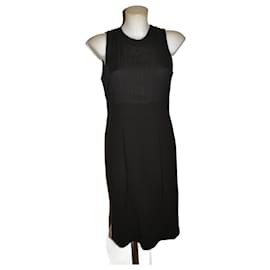Vestido midi Burberry marrón de seda y lana