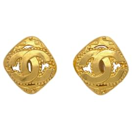 Orecchini a clip in metallo CC Rhombus di Chanel