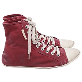 Sneakers Ultra Sottile Balenciaga Paris in Tela Bordeaux
