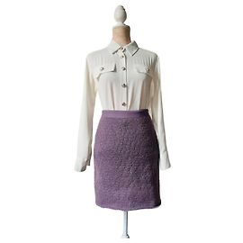 Falda Bottega Veneta de lana y cachemira lavanda