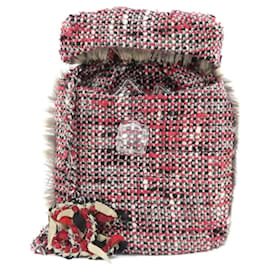 Borsa a spalla in tweed rosso e bianco Chanel