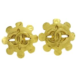 Orecchini a clip vintage a forma di fiore in metallo di Chanel