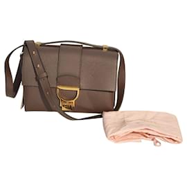 Borsa a tracolla in pelle COCCINELLE – Marrone taupe – Finiture dorate – Pelle italiana - Autre Marque