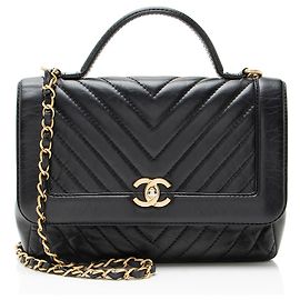 Chanel Chevron Pelle di Vitello Timeless Flap Borsa a Mano
