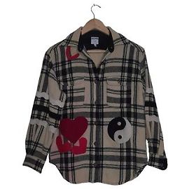 Camisa Moschino de lana a cuadros y corazón