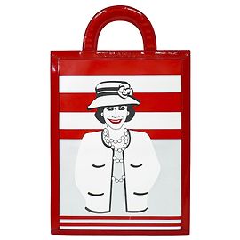 Borsa Ritratto Vintage Chanel in pelle stampata e vernice trapuntata alta