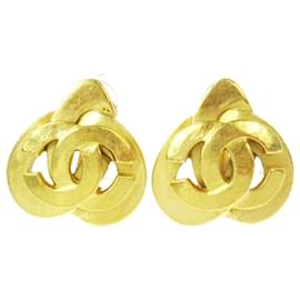 Orecchini a clip in metallo vintage CC a forma di cuore Chanel piccoli