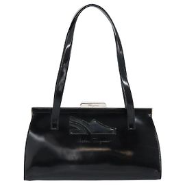 Borsa tote vintage Salvatore Ferragamo in pelle verniciata