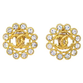 Orecchini a clip rotondi CC vintage in metallo Chanel