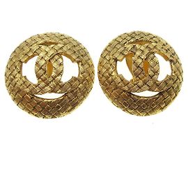 Chanel Vintage CC Round Cutout Clip-On Metal