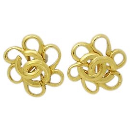 Chanel Vintage CC Flower Clip-On Metal