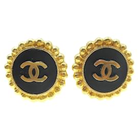 Chanel CC Round Stud Metal and Enamel