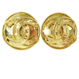 Orecchini a clip rotondi CC vintage in metallo Chanel