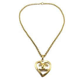 Pendente in metallo a forma di cuore CC di Chanel