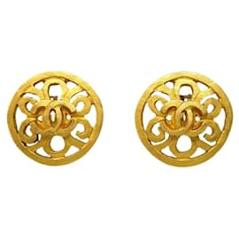 Orecchini rotondi vintage CC di Chanel in metallo piccoli