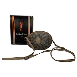 Vintage Yves Saint Laurent Leder Umhängetasche grau braun schwarz