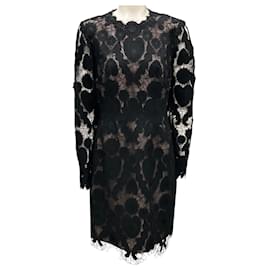 Schwarzes langärmliges Nahtkleid von Lela Rose