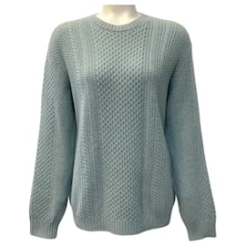 Loro Piana Teal Baby Cashmere Kabelstrickpullover