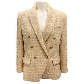 L'Agence L'agenzia Gold / Blazer Kenzie Doppiopetto in Tweed Avorio