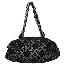 Chanel Vintage Zip Bowler Printed Jacquard Large