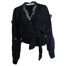 IRO, top jarl nero avvolto con pizzo