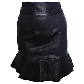 Falda de cuero Isabel Marant con volantes