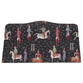 Clutch nera in tela con stampa equestre della collaborazione Gucci Greta Garbo