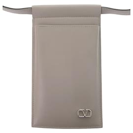 Valentino Garavani Gray Leather Phone Wallet