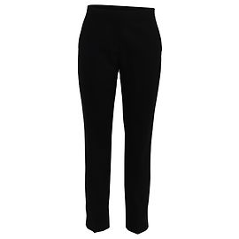 Pantalones slim de cintura media en lana negra Theory