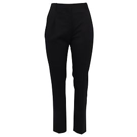 Pantaloni slim a vita alta Valentino Garavani in lana nera