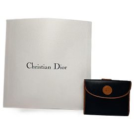 Cartera de cuero vintage Dior naranja y negra