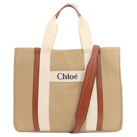 Borsa tote in tela marrone Chloé