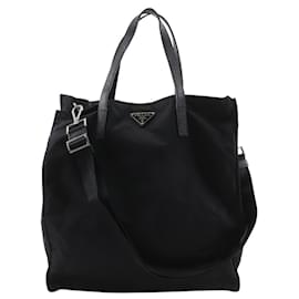 Borsa a spalla 2 in 1 Prada in nylon nero